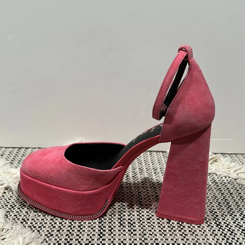 Gianni Bini Otten Suede Ankle Strap Platform Pumps
